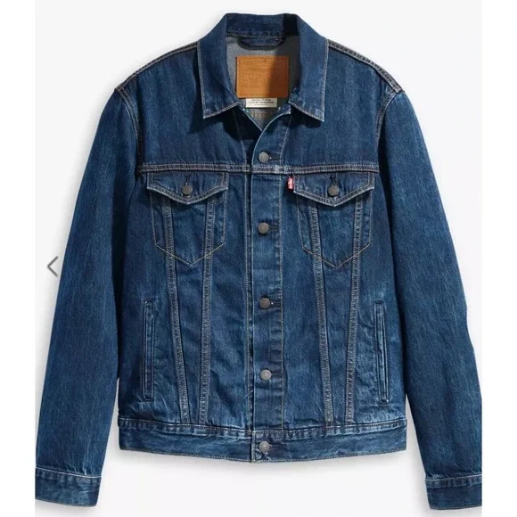 Levi's Denim Trucker Jacket Classic Fit Dark Wash Jean Jacket XL EUC
